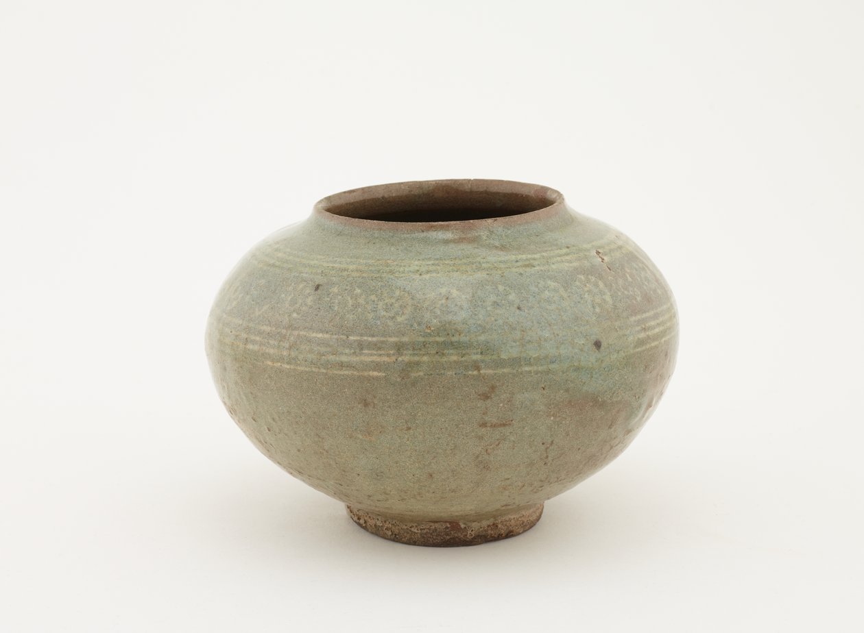 Słój z dekoracją tłoczoną i wkładaną, 1610-1630 autorstwa Japanese School