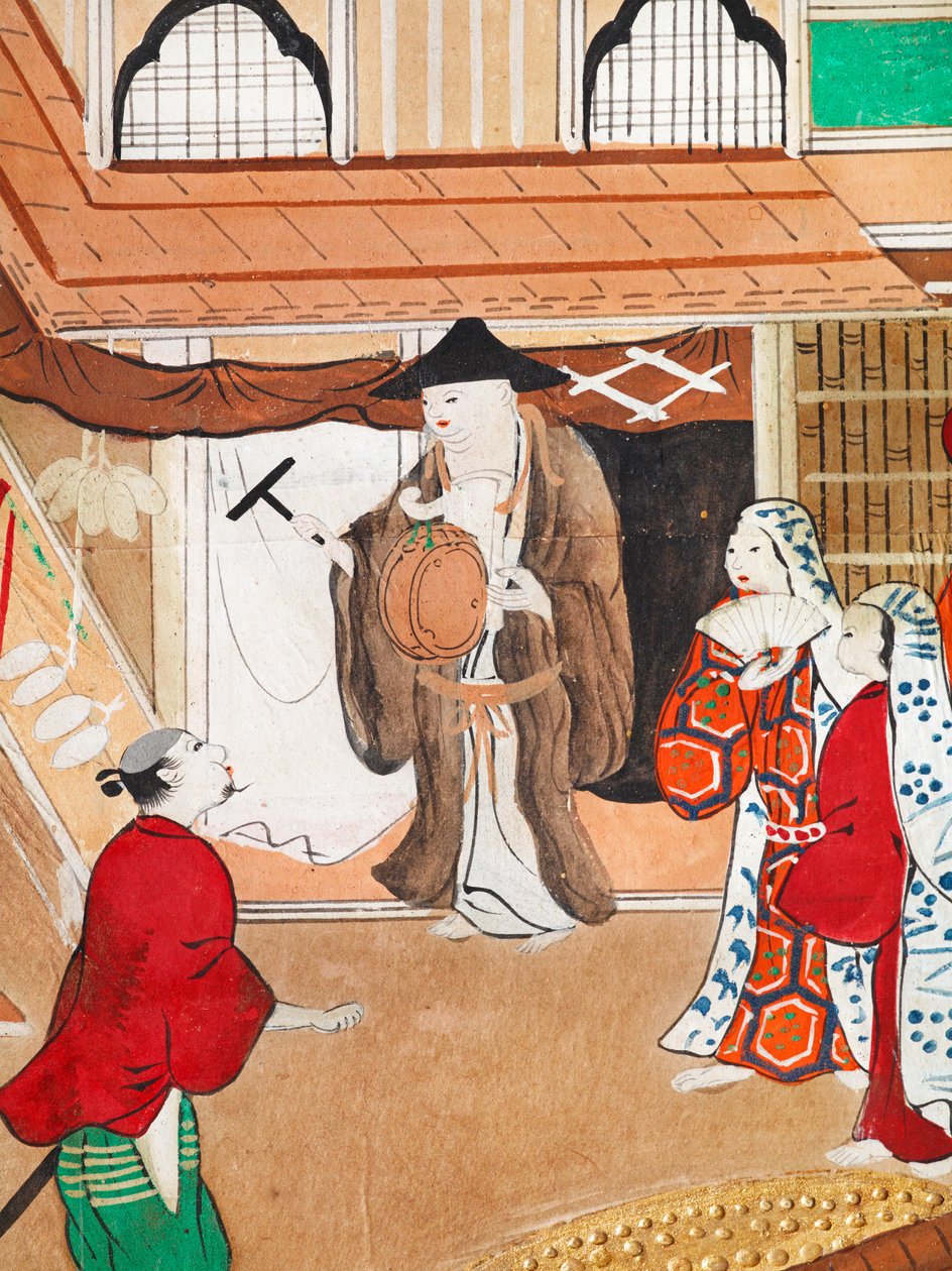Osakazu Byobu - Japoński ośmiopanelowy składany ekran (obraz) autorstwa Japanese School
