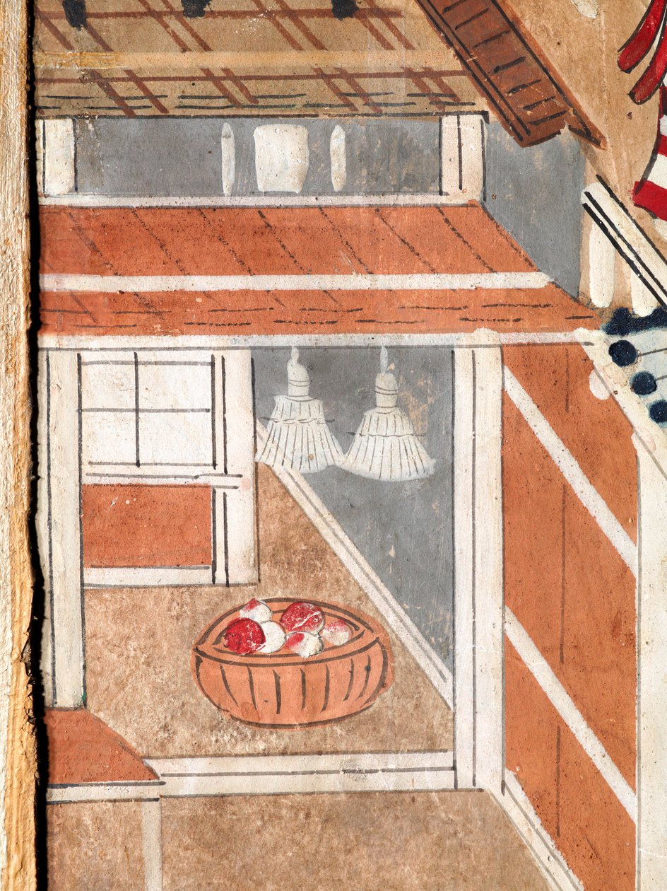 Osakazu Byobu - Japoński ośmiopanelowy składany ekran (obraz) autorstwa Japanese School
