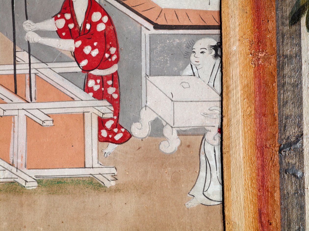 Osakazu Byobu - Japoński ośmiopanelowy składany ekran (obraz) autorstwa Japanese School
