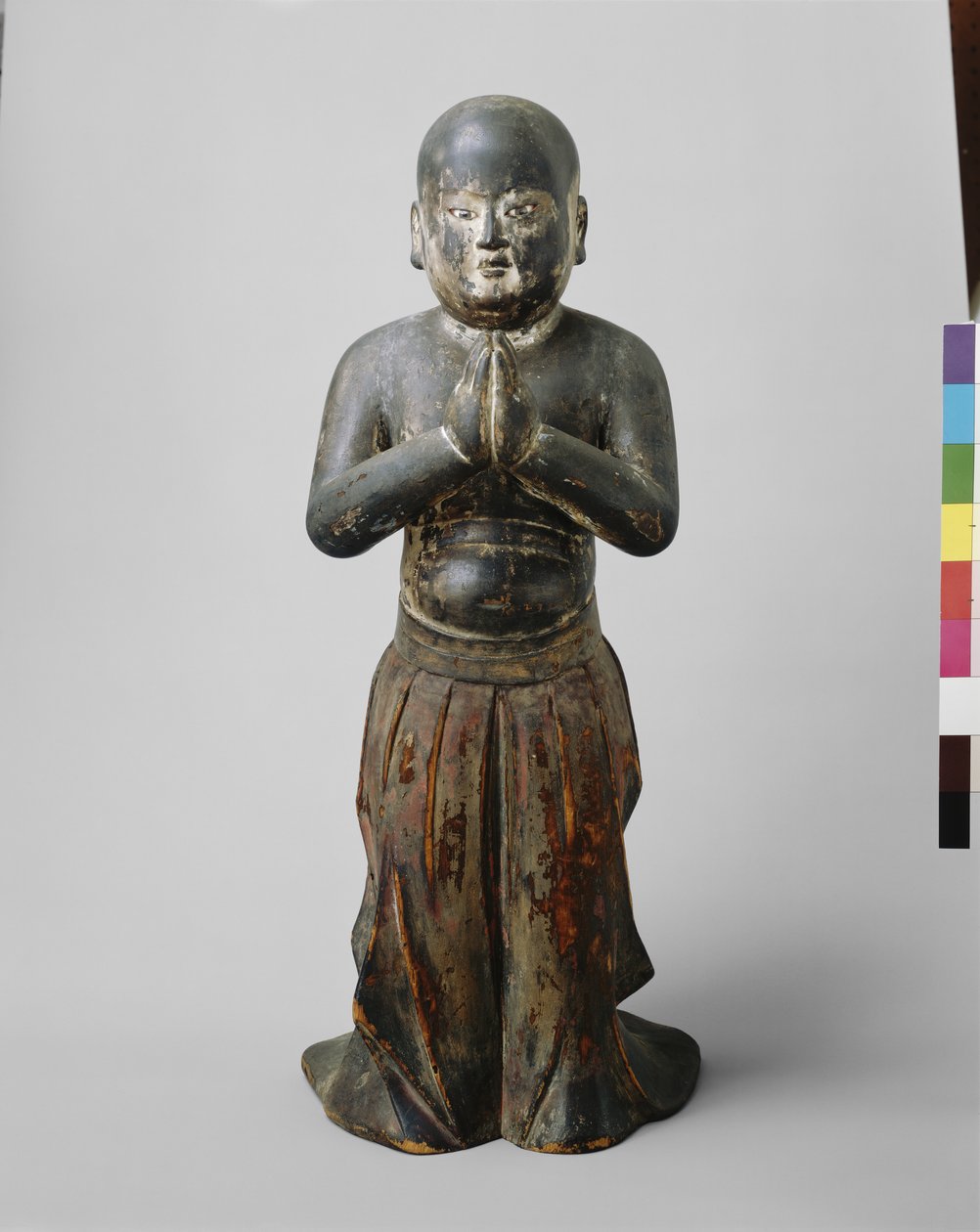 Prince Shotoku w wieku 2 lat, ok. 1300 (drewno z polichromowanymi, inkrustowanymi kryształkami górskimi oczu) autorstwa Japanese School