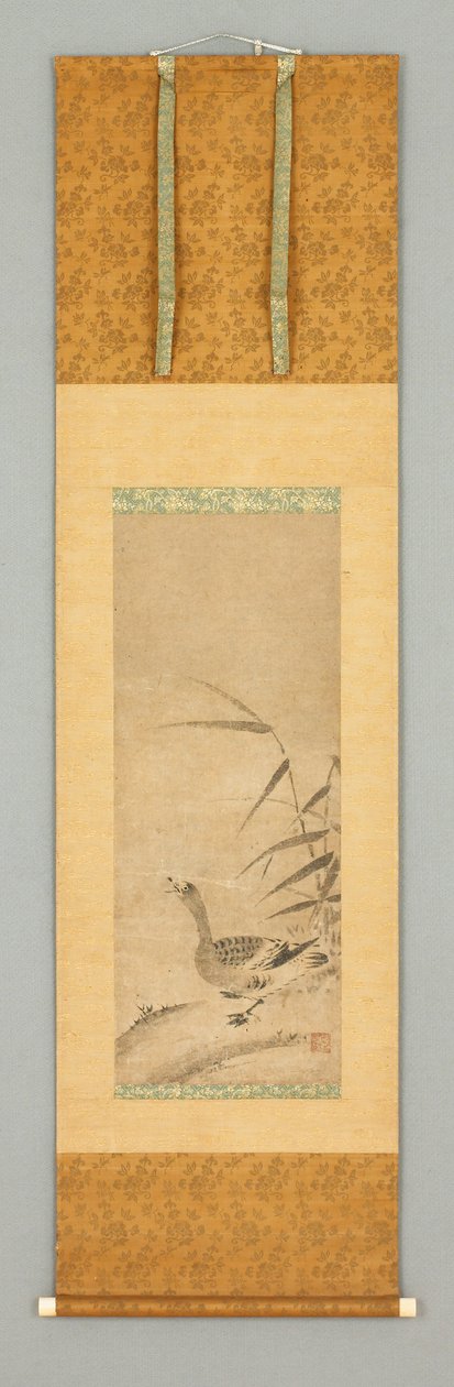 Trzcina i dzika gęś, koniec XV - początek XVI wieku (tusz na papierze, kość słoniowa) autorstwa Japanese School