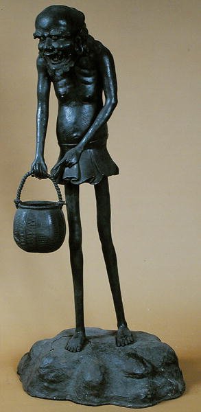Statuetka Ashinaga, z świątyni w Nara, Japonia (brąz) autorstwa Japanese School