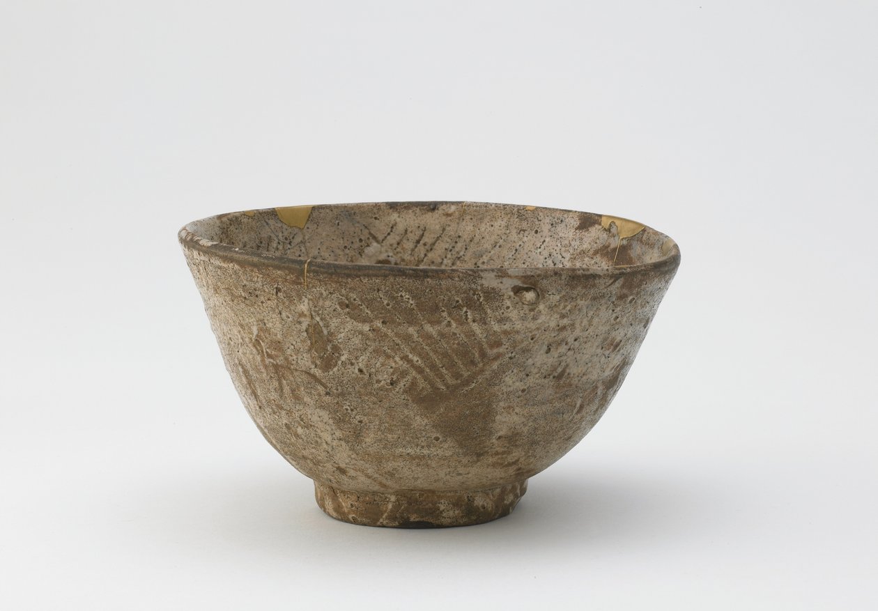Filiżanka do herbaty w stylu hori-mishima, okres Edo, koniec XVII-XVIII w. (kamionka z polewą skaleniową) autorstwa Japanese School