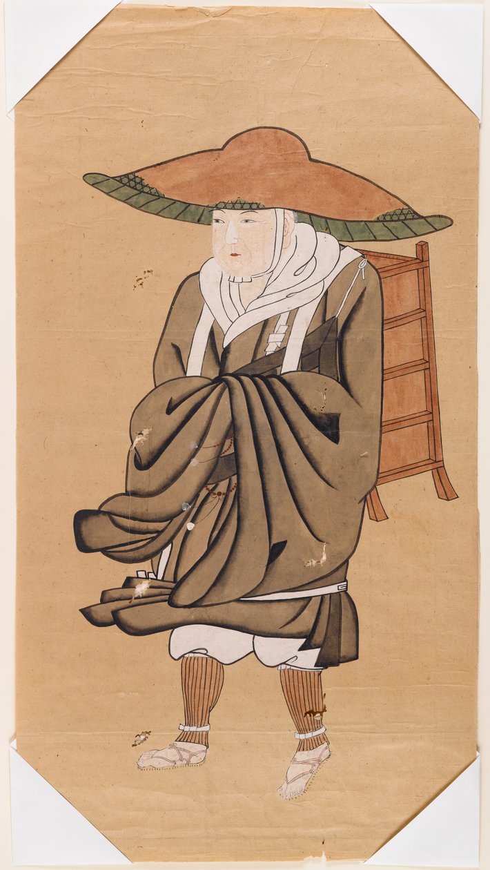 Chiński buddyjski pielgrzym Hsuan-Tsang (atrament na papierze) autorstwa Japanese School