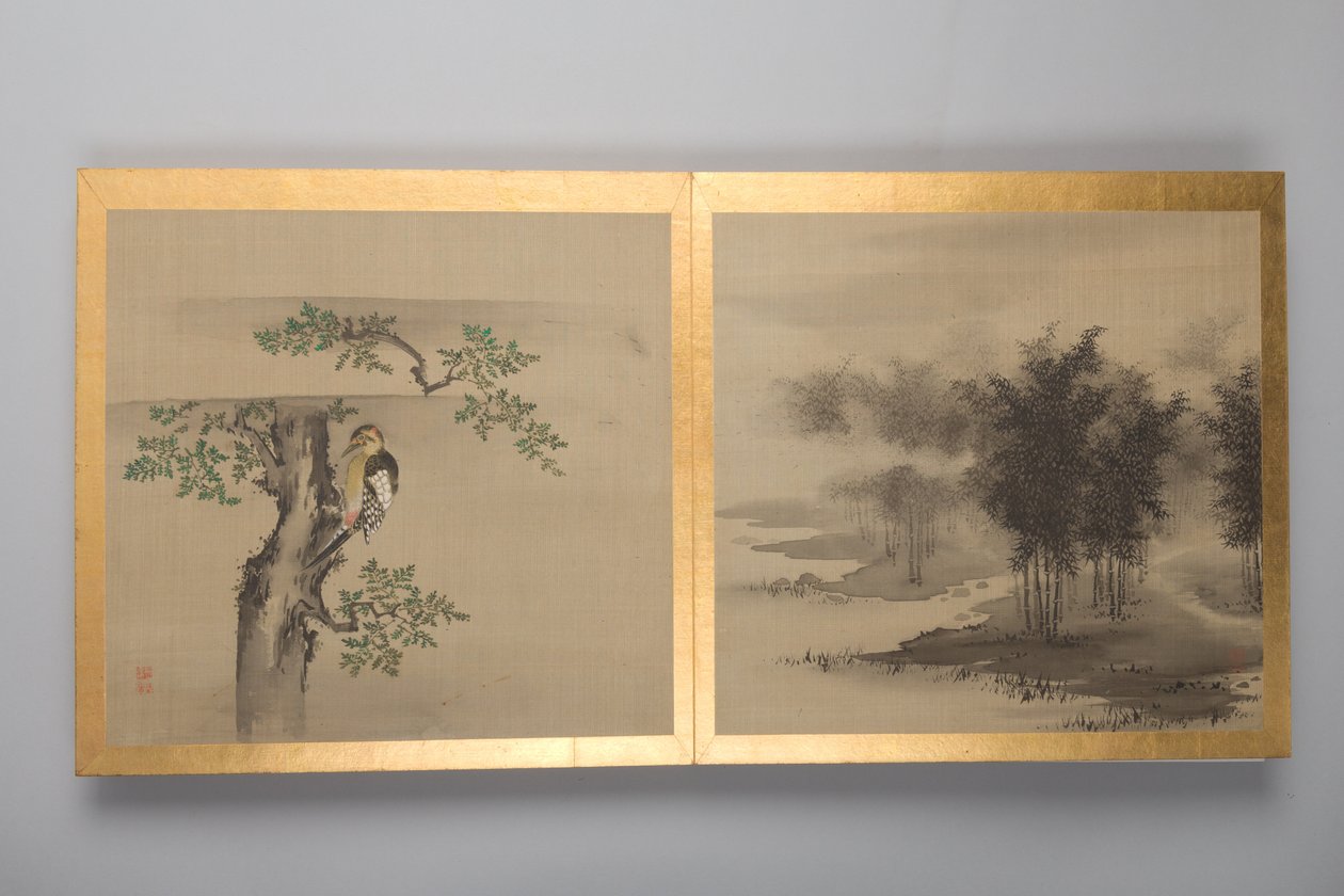 Trzydzieści obrazów ptaków, kwiatów i krajobrazów, koniec XVIII wieku (album; jedwab) autorstwa Japanese School