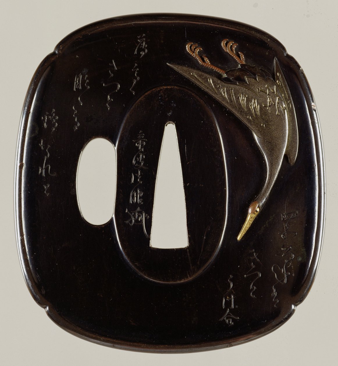Tsuba Swordguard (stop miedzi i złota shakudo) (odwrotność patrz 241114) autorstwa Japanese School