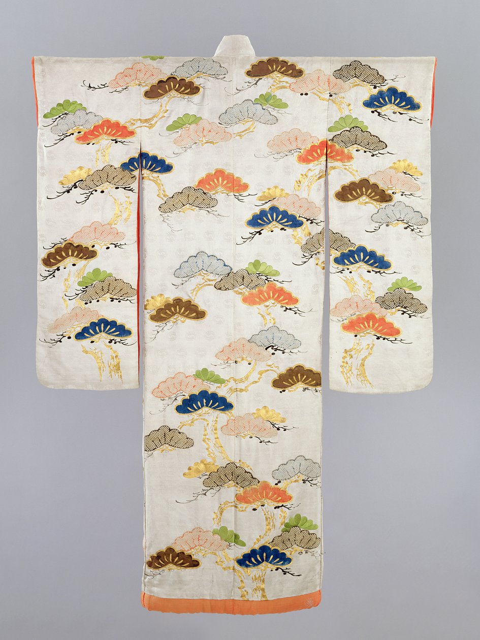 Kimono damskie, okres Edo (1600-1868) (jedwab z metaliczną nicią) autorstwa Japanese School