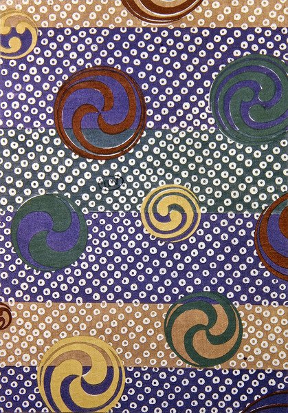 Wzór Yin Yang na tkaninę, koniec XIX w. (kolorowy drzeworyt) autorstwa Japanese School