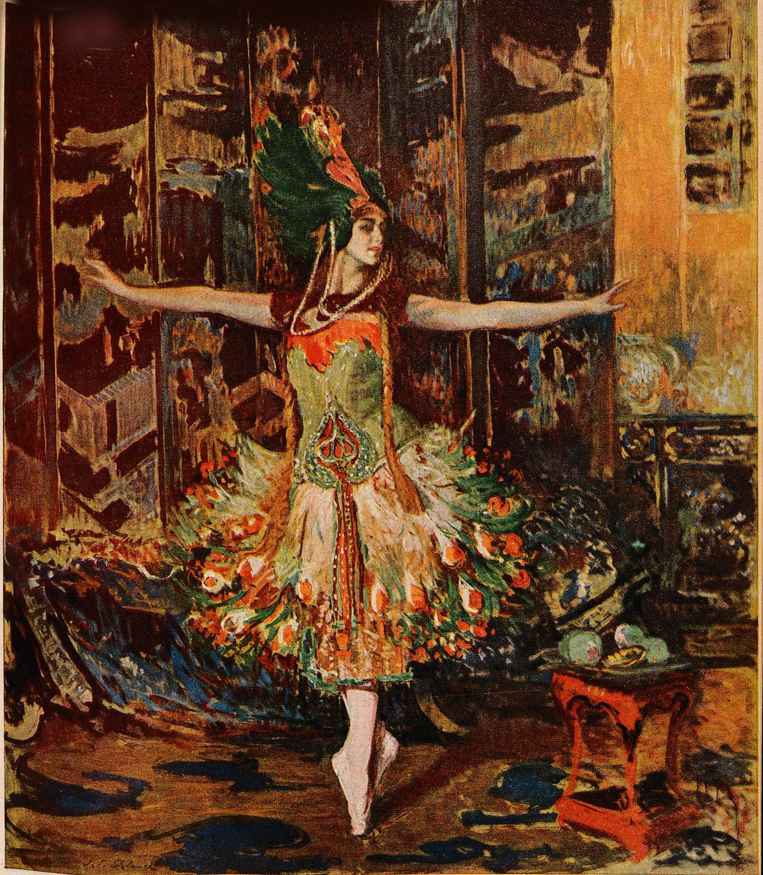 Tamara Karsavina. Okładka magazynu Jugend, 1914 autorstwa Jaques Èmile Blanche