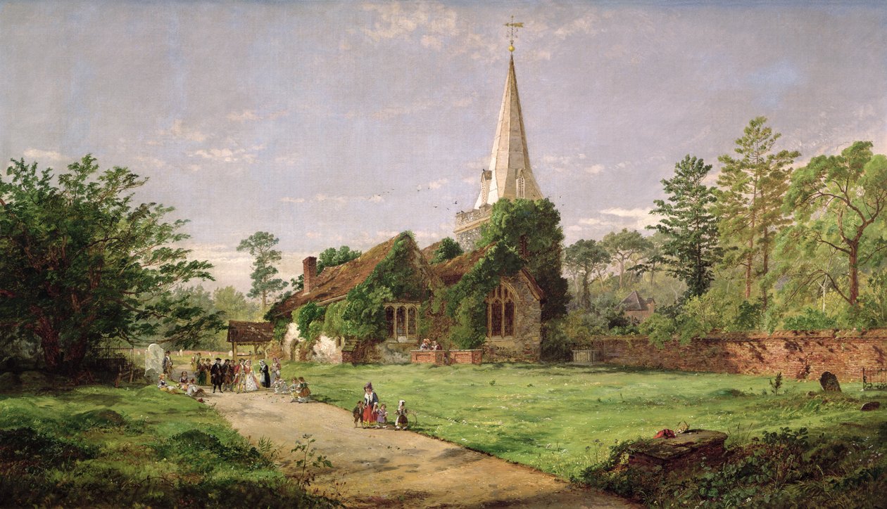 Kościół Stoke Poges autorstwa Jasper Francis Cropsey