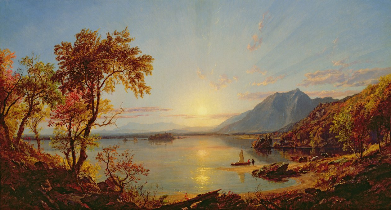 Zachód słońca, Lake George, Nowy Jork, 1867 autorstwa Jasper Francis Cropsey