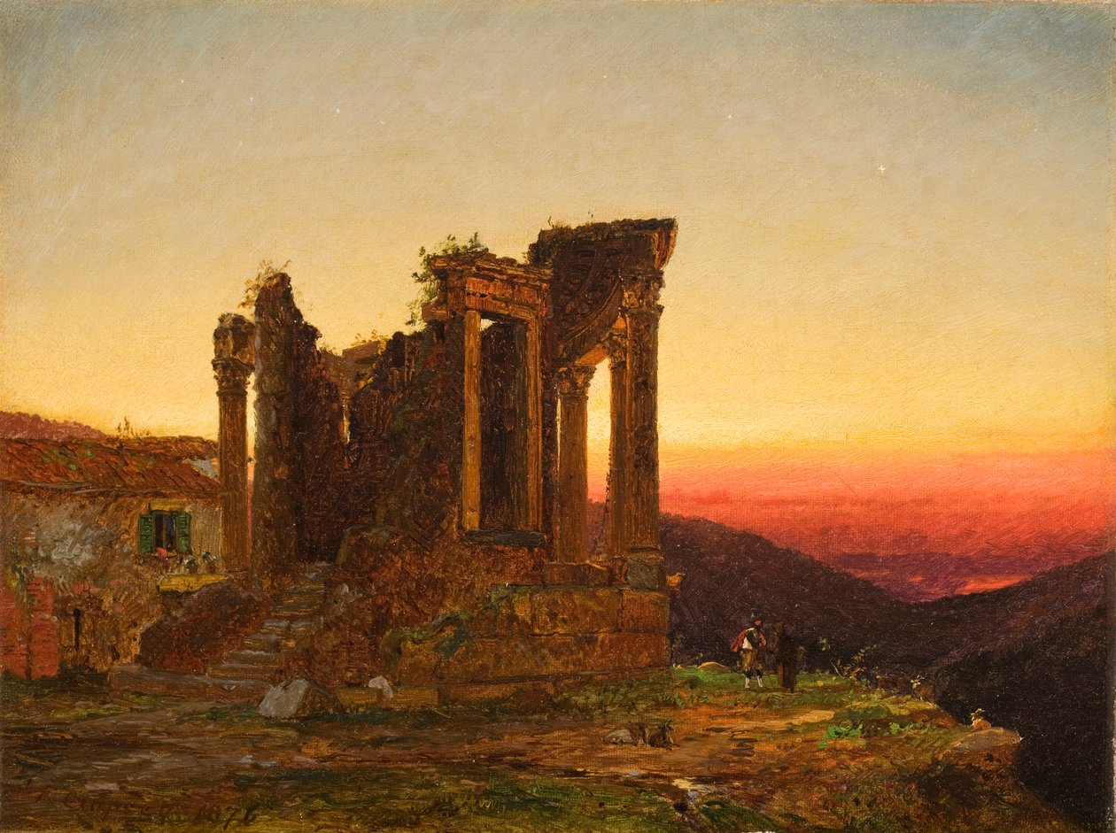 Świątynia Sybilli, Tivoli (Wczesny poranek w Paestum), 1876 autorstwa Jasper Francis Cropsey