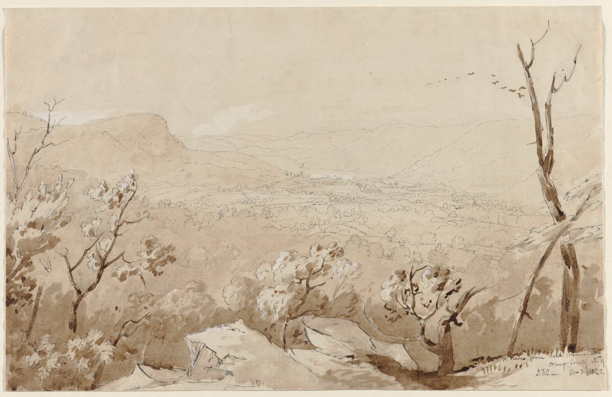 Widok z Łysej Góry, hrabstwo Orange, Nowy Jork, 1843. autorstwa Jasper Francis Cropsey