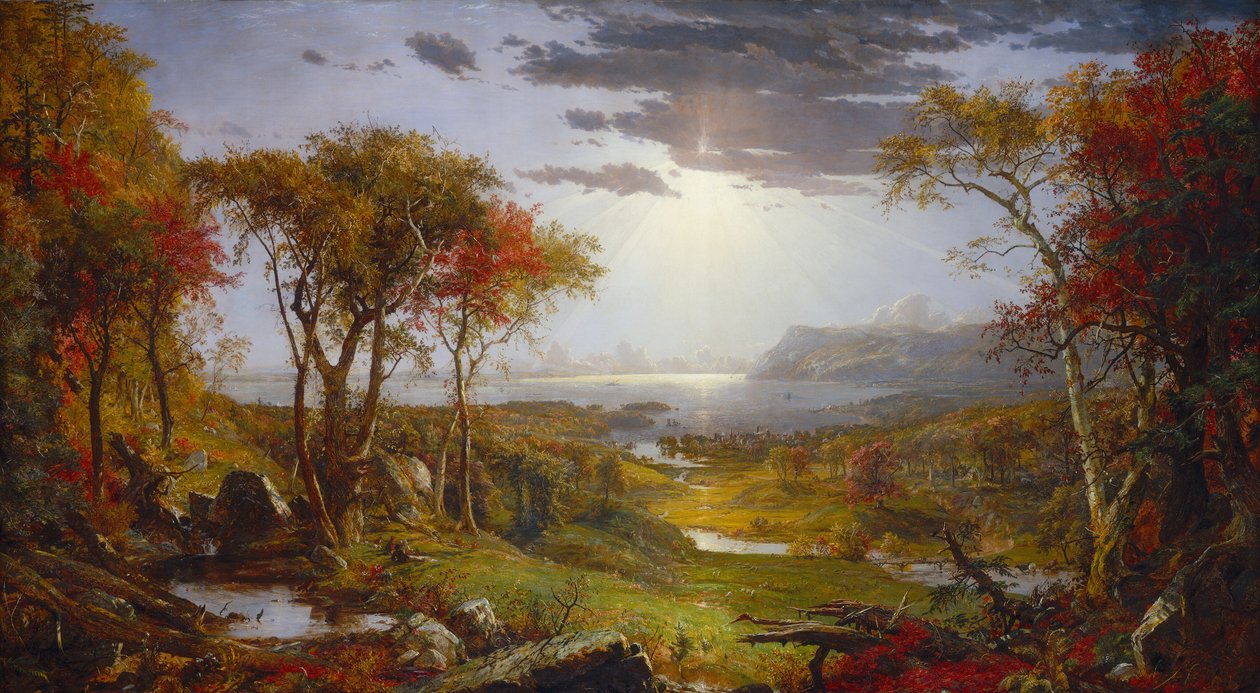 Jesień - nad rzeką Hudson autorstwa Jasper Francis Cropsey
