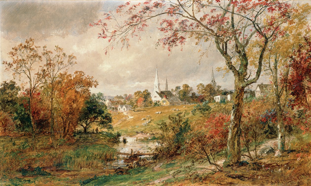 Jesienny krajobraz, Saugerties, 1886 autorstwa Jasper Francis Cropsey