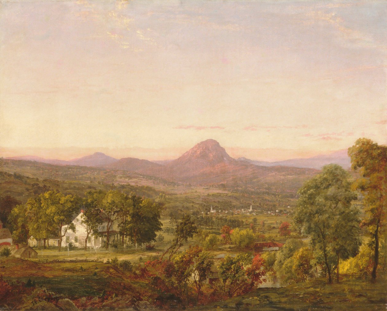 Jesienny krajobraz, Sugar Loaf Mountain, Orange County, Nowy Jork, ca. 1870-75. autorstwa Jasper Francis Cropsey