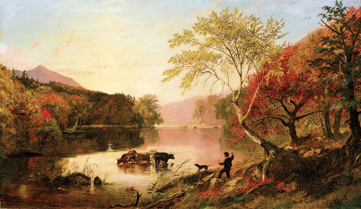 Jesień nad rzeką Hudson, ok. 1861 (olej na płótnie) autorstwa Jasper Francis Cropsey