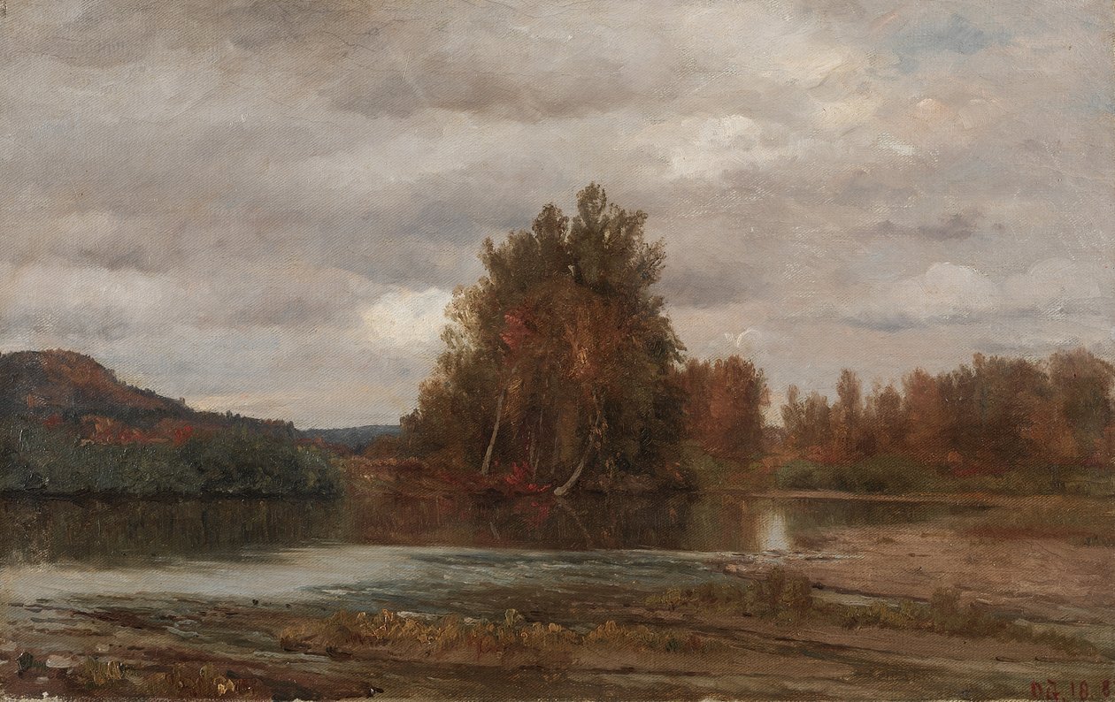 Szary dzień na rzece Esopus autorstwa Jasper Francis Cropsey