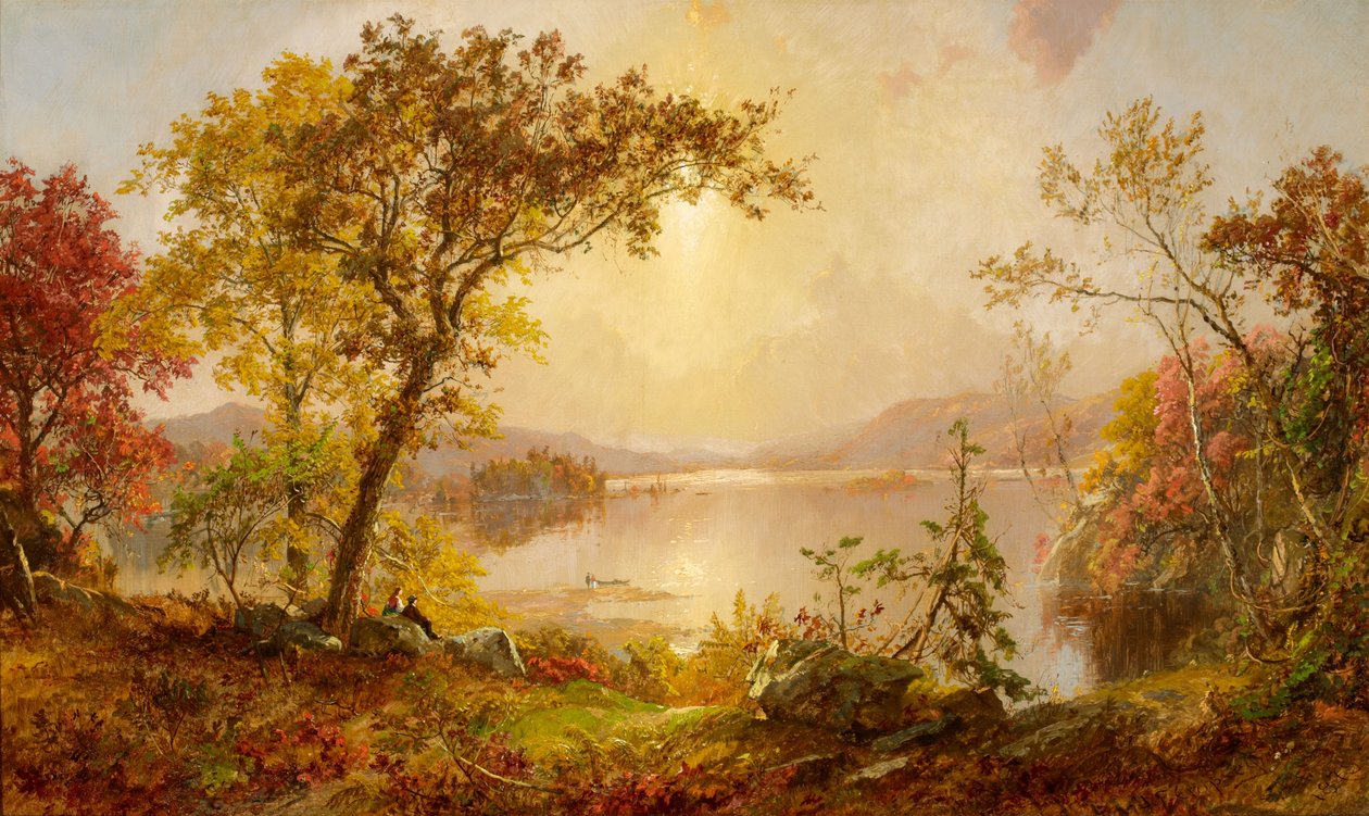 Jezioro Greenwood, jesień nad rzeką Hudson autorstwa Jasper Francis Cropsey