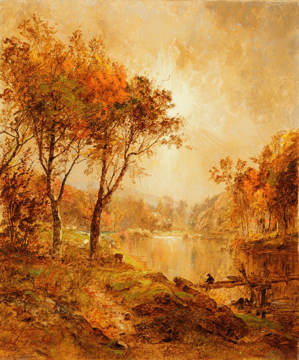 Nad rzeką Ramapo, 1888 autorstwa Jasper Francis Cropsey