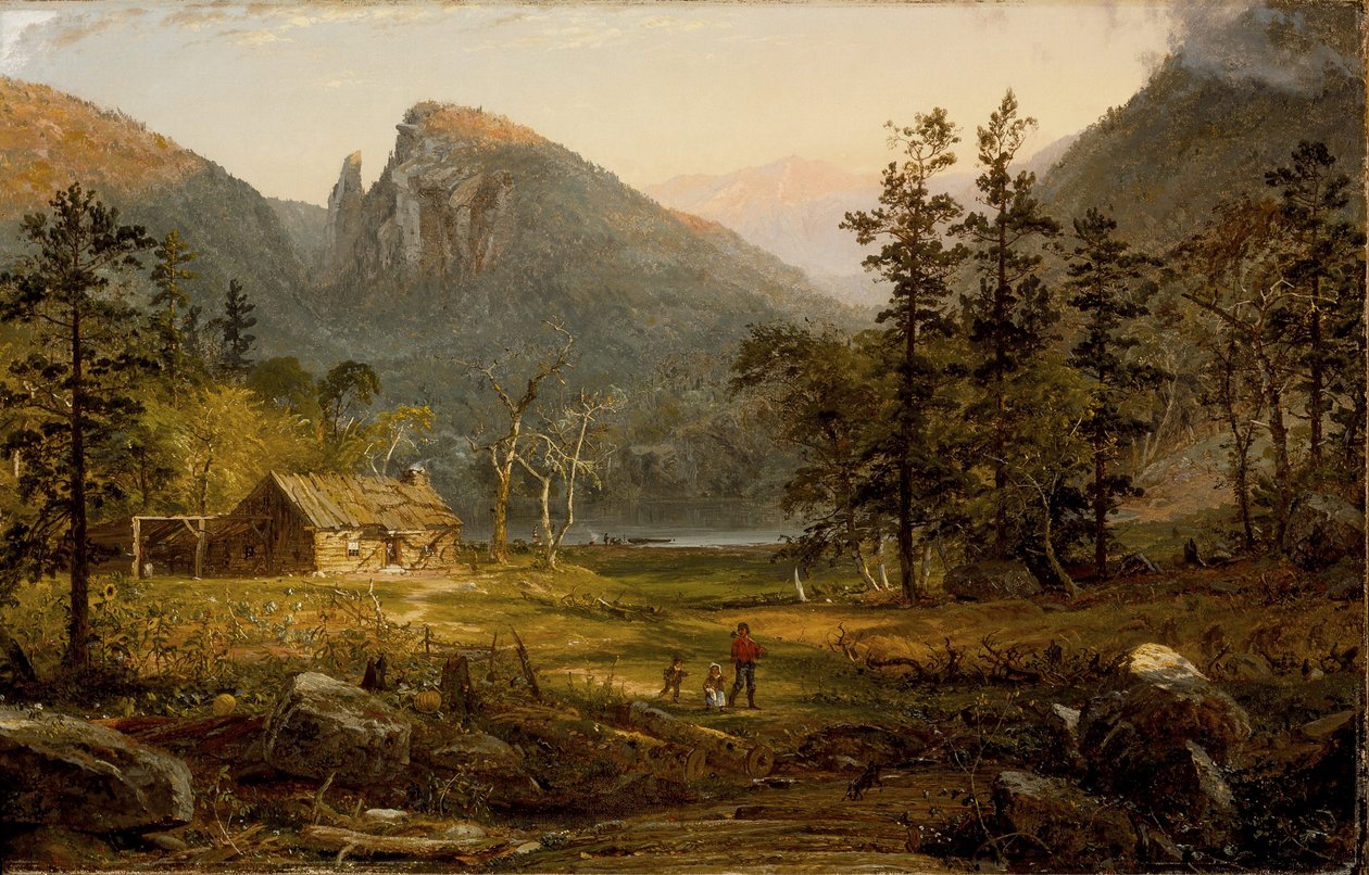 Dom pioniera, Eagle Cliff, Białe Góry, 1859 autorstwa Jasper Francis Cropsey
