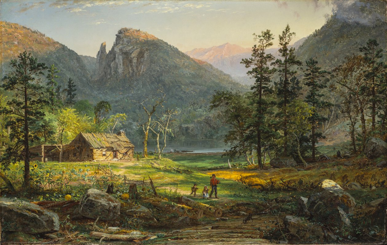 Dom Pioniera, Eagle Cliff, Góry Białe autorstwa Jasper Francis Cropsey