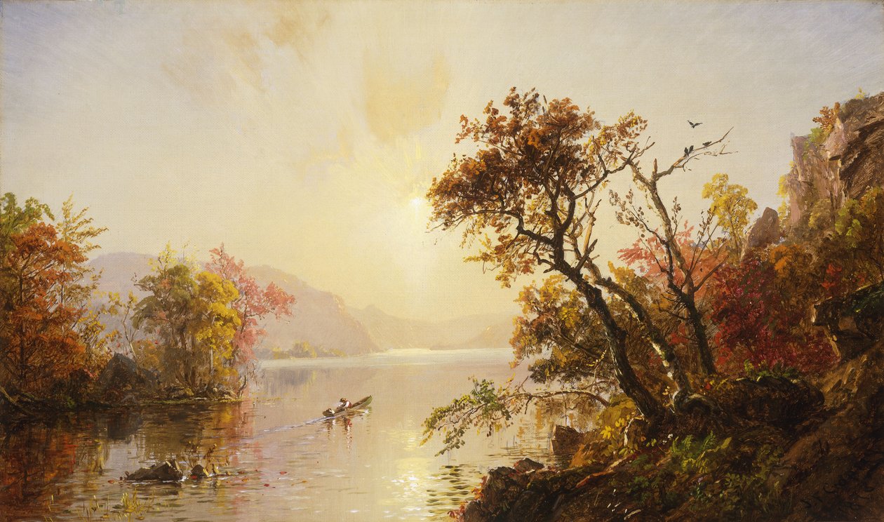 Wypłynięcie z zatoczki, 1878 autorstwa Jasper Francis Cropsey