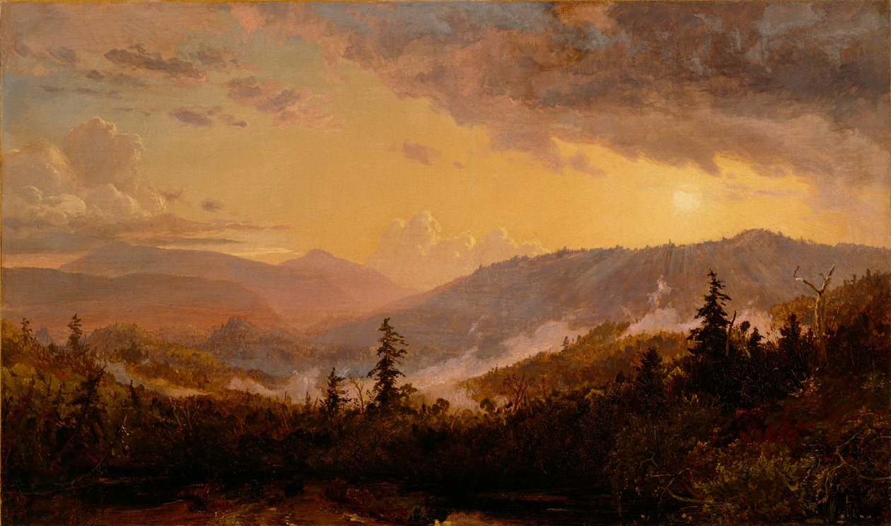 Zachód słońca po burzy w górach Catskill, ok. 1860 r. autorstwa Jasper Francis Cropsey