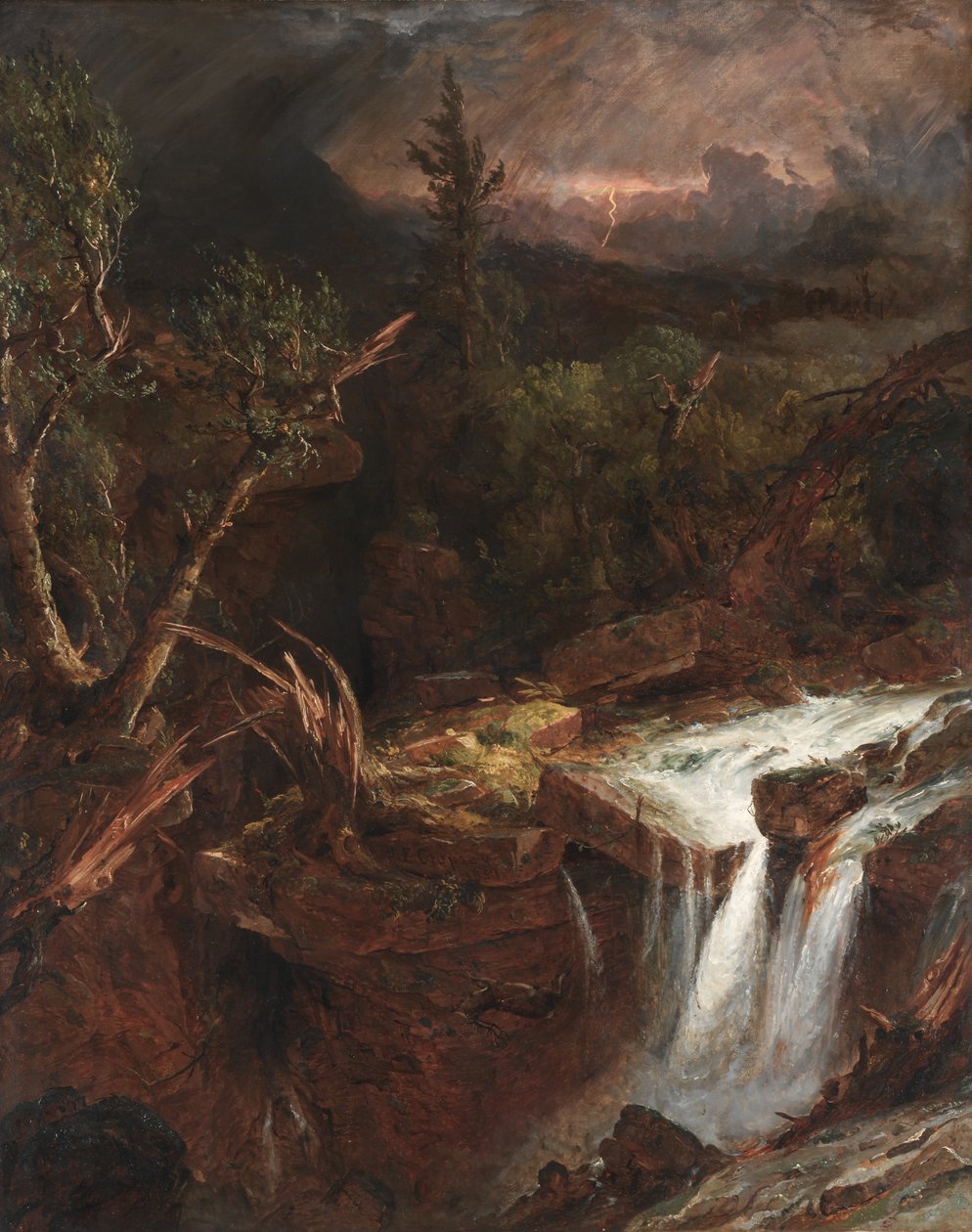 The Clove - Scena burzy w górach Catskill autorstwa Jasper Francis Cropsey