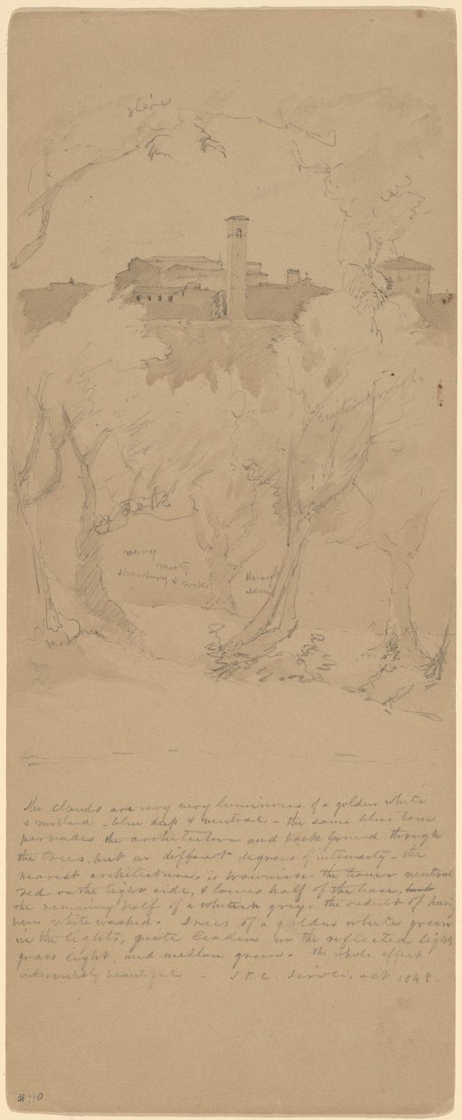 Zobacz przez drzewa w Tivoli [odbyt] autorstwa Jasper Francis Cropsey