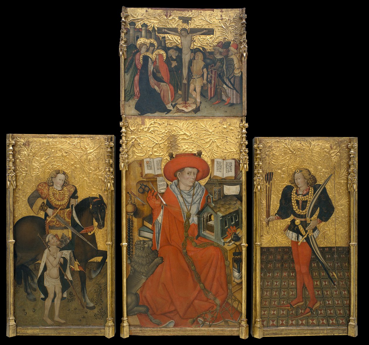 Ołtarz św Hieronima, św. Marcina i św. Sebastiana autorstwa Jaume Ferrer