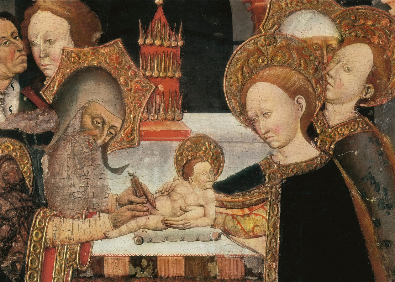 Obrzezanie Pana. Fragment ołtarza cnoty Jaume FERRER II, szkoła katalońska autorstwa Jaume Ferrer