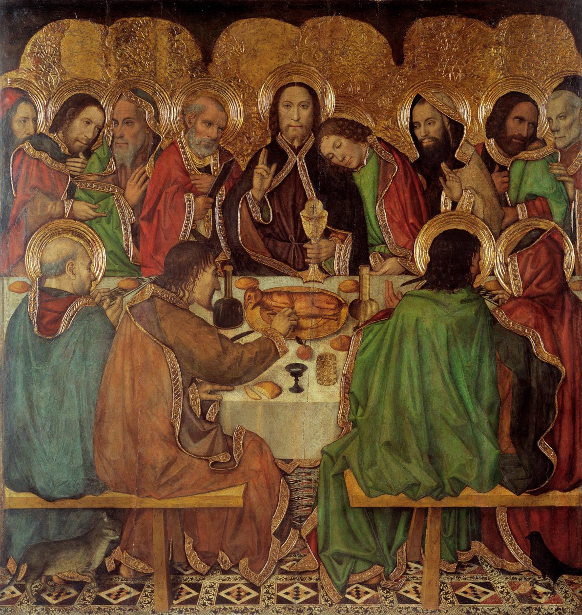 La cene - Ostatnia Wieczerza - Obraz Jaume (Jaime) Huguet (1412-1492) - 1465-1470 - Tempera na panelu - 170x161 - Museu Nacional d