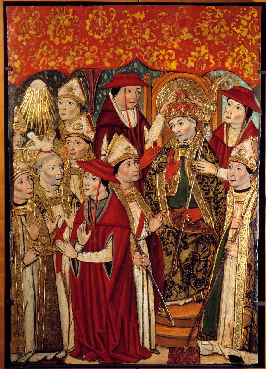 Wybór św. Fabiena na Papauta (236 do 250). Obraz Jaime Huguet (1415-1492) autorstwa Jaume Huguet