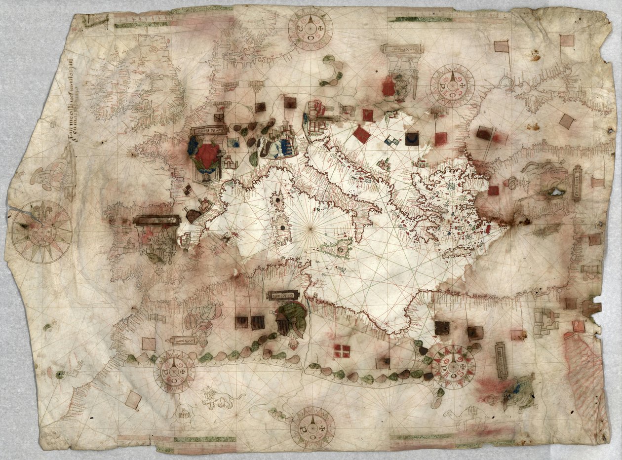 Portolanowa mapa autorstwa Jaume Olivesa (1550) autorstwa Jaume Olives