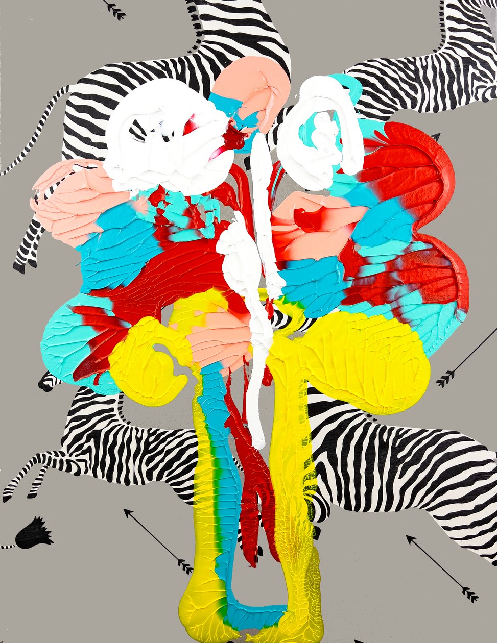 Fleur De Sel No. 31 Yellow Vase, 2023 (akryl na tapecie na płótnie) autorstwa Jay Batlle