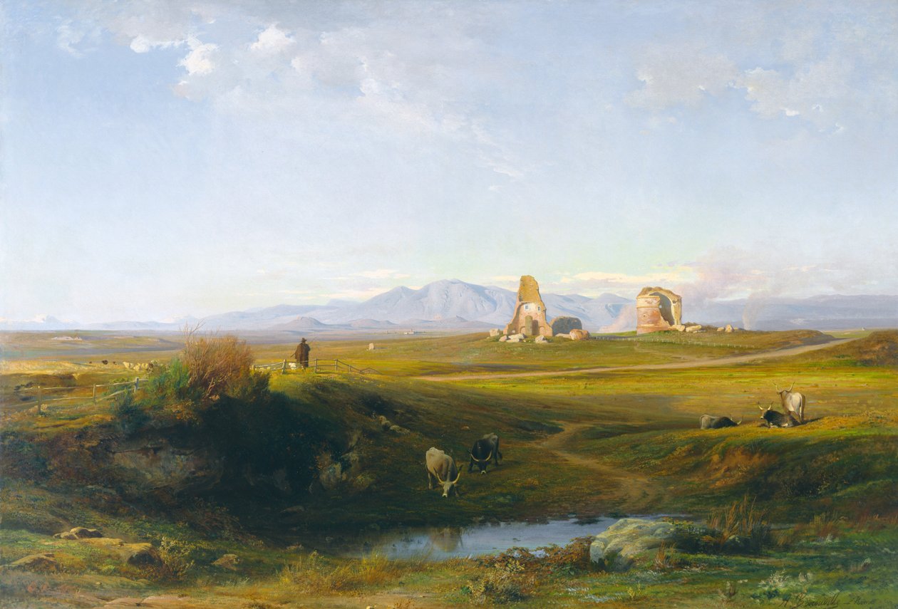 Widok na rzymską wieś, 1848 autorstwa Jean Achille Benouville