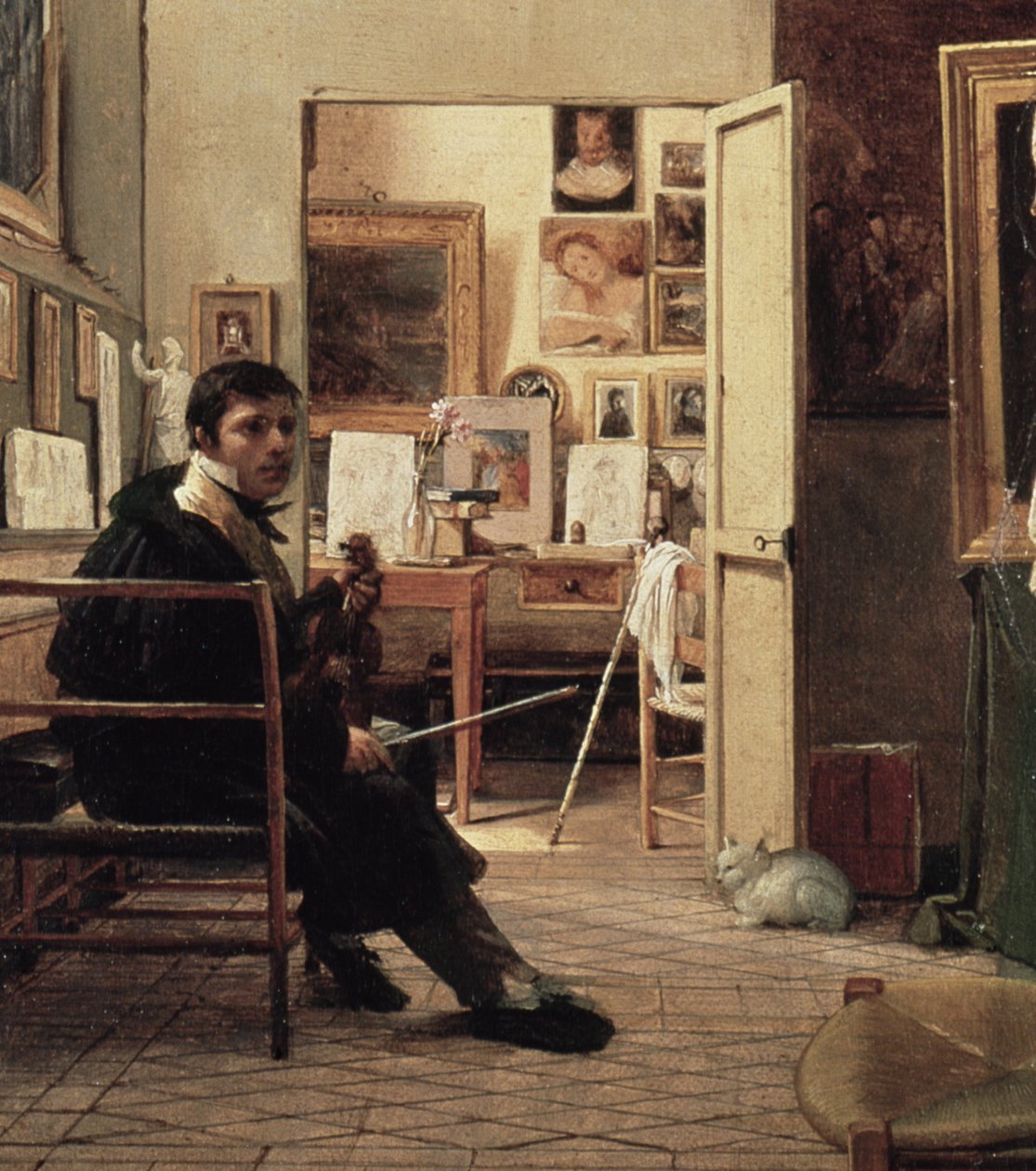Studio Ingresa w Rzymie, 1818 (szczegóły 182576) autorstwa Jean Alaux