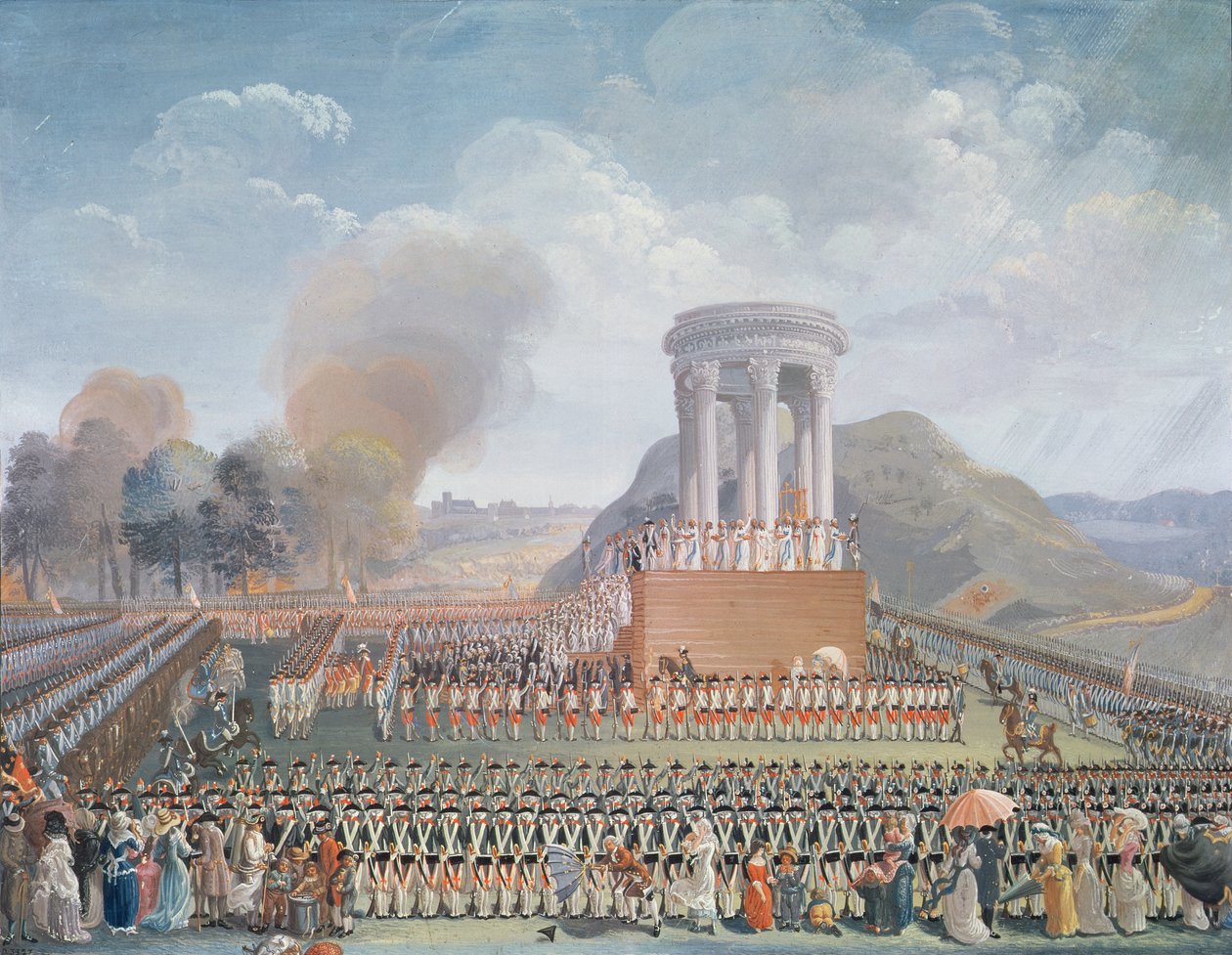 Święto Federacji, 14 lipca 1790 autorstwa Jean Alexis Cornu