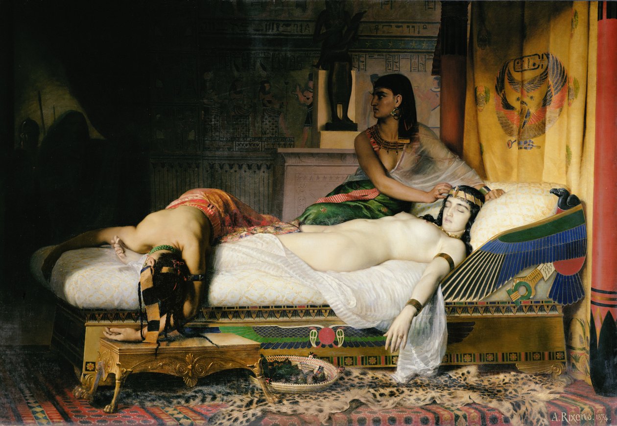 Śmierć Kleopatry, 1874 autorstwa Jean Andre Rixens