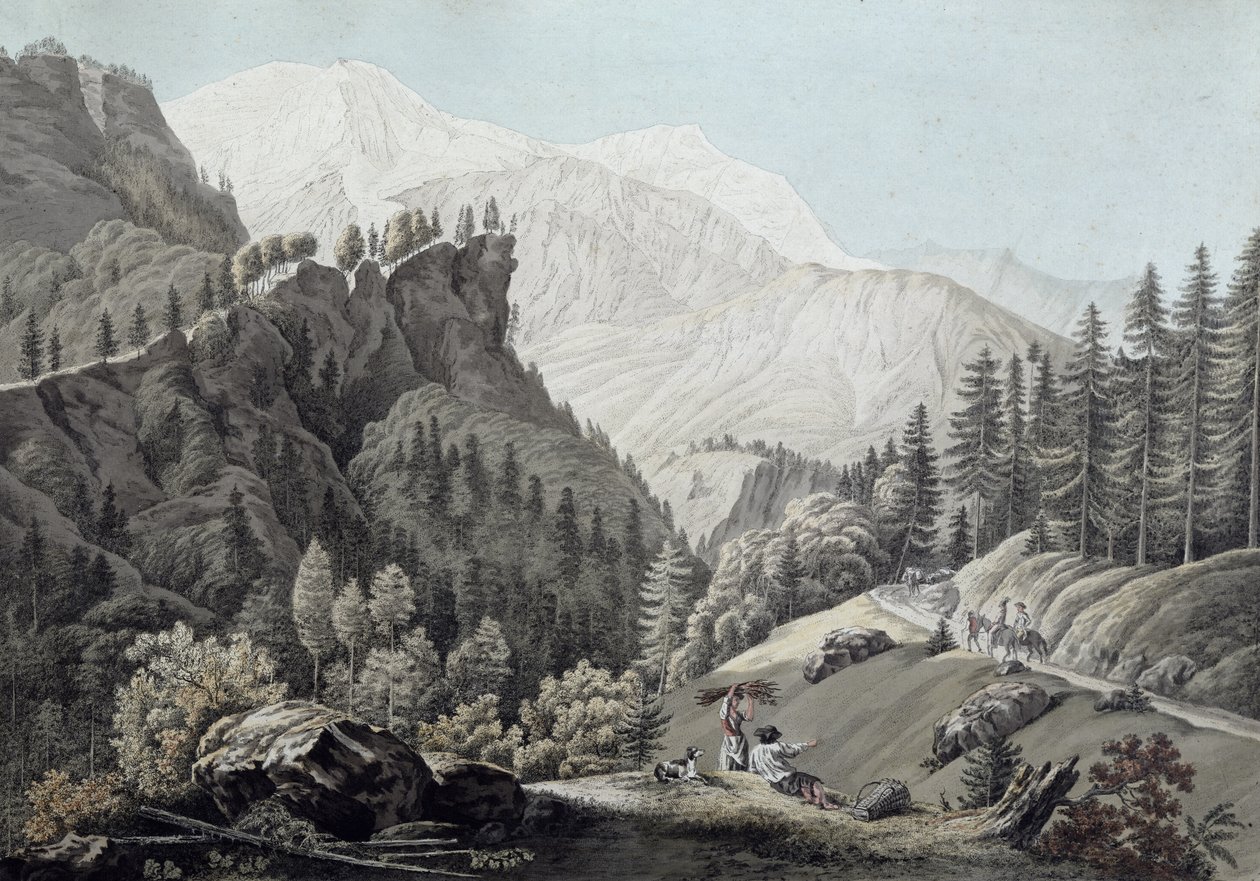 Widok na dolinę Chamonix, 1789 autorstwa Jean Antoine Linck