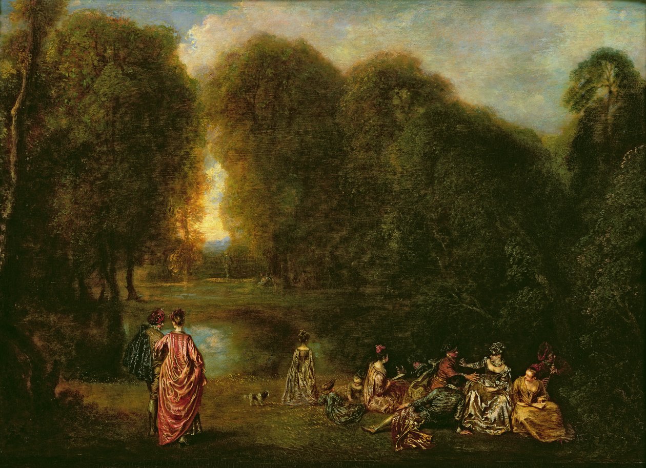 Spotkanie w parku autorstwa Jean Antoine Watteau