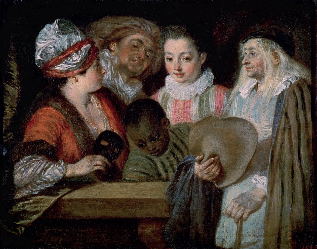 Aktorzy z Teatru Francais, ok. 1714-15 autorstwa Jean Antoine Watteau