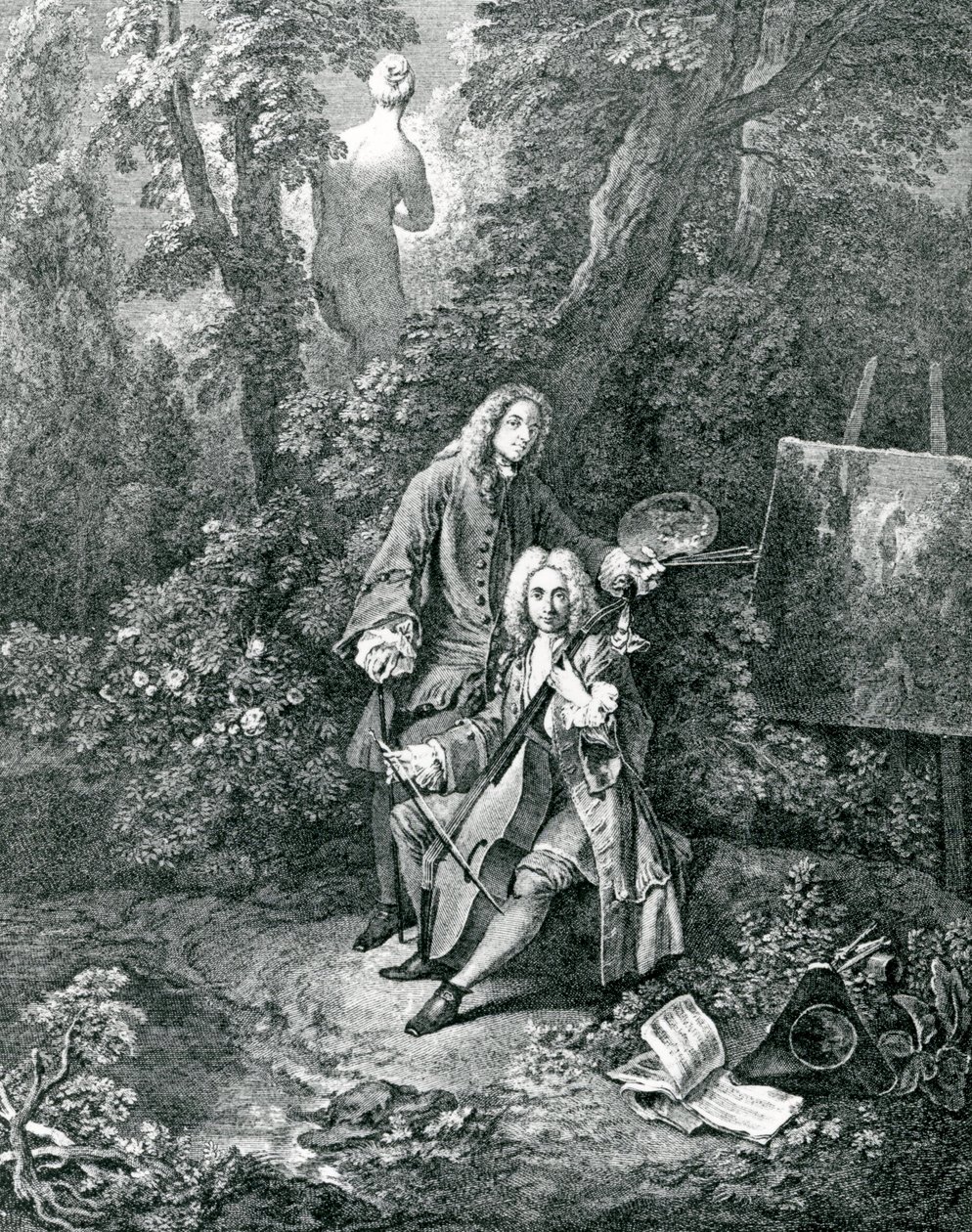 Jean Antoine Watteau i jego przyjaciel Monsieur de Julienne autorstwa Jean Antoine Watteau