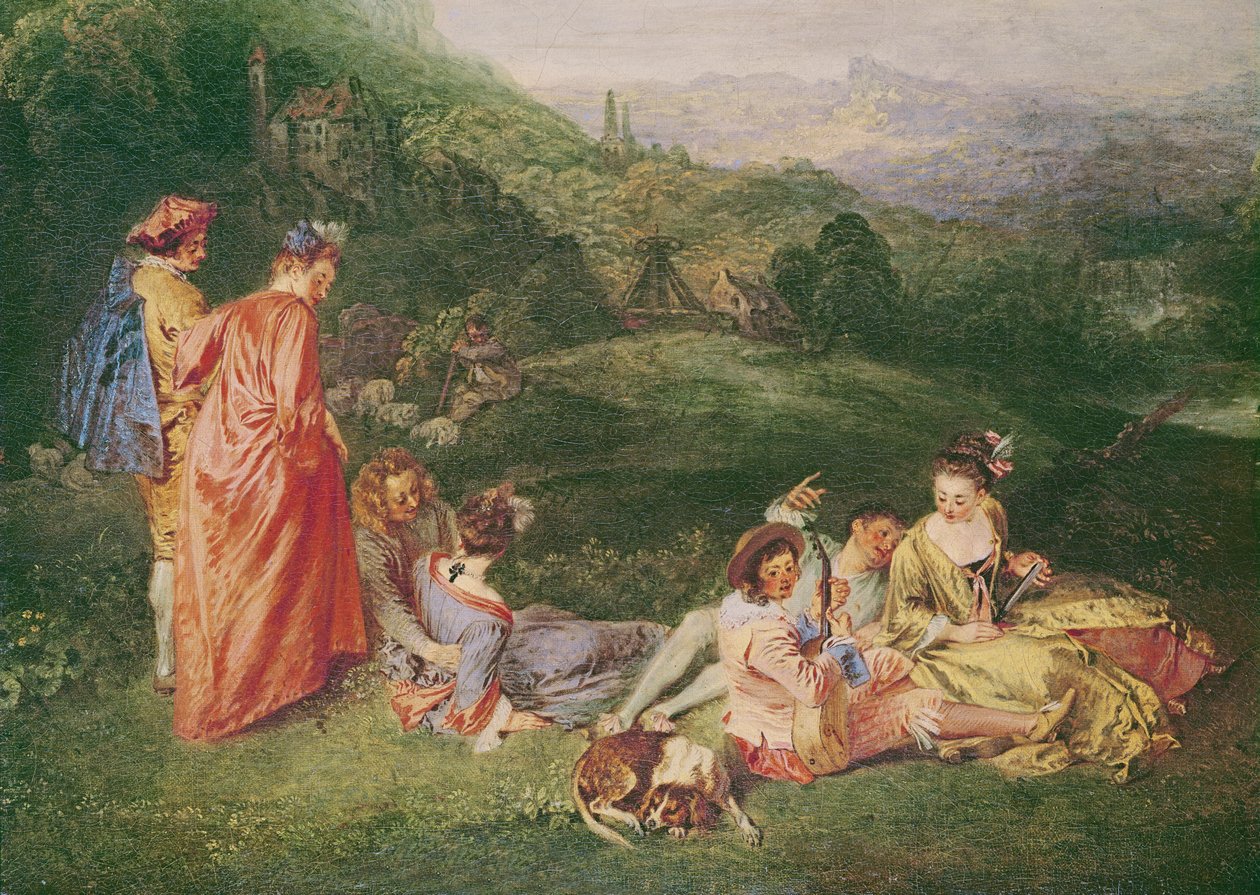 Pokojowa miłość, ok. 1718-19 (zob. też 181268) autorstwa Jean Antoine Watteau