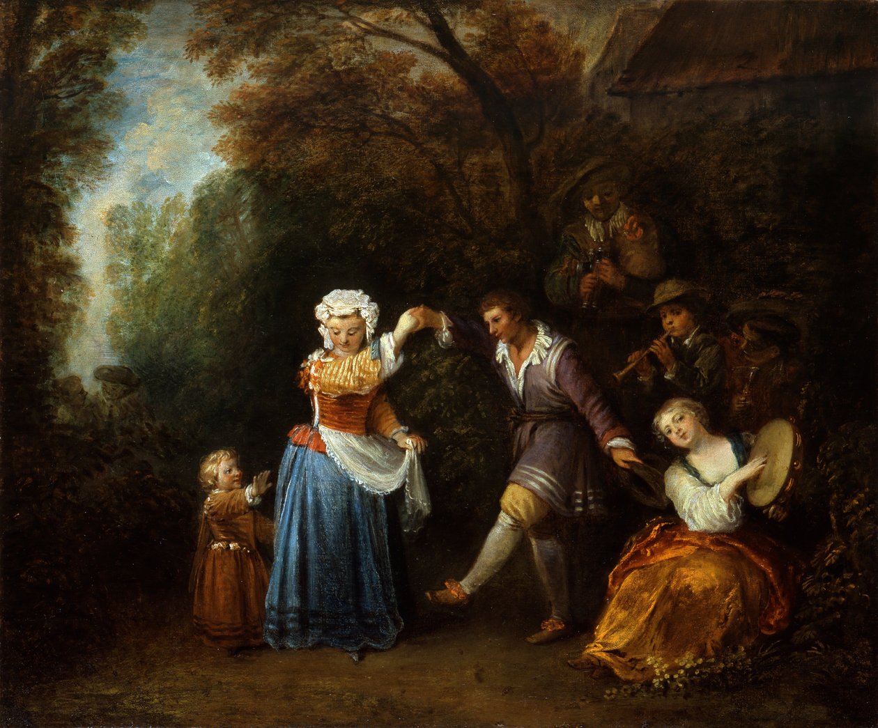 Taniec wiejski autorstwa Jean Antoine Watteau