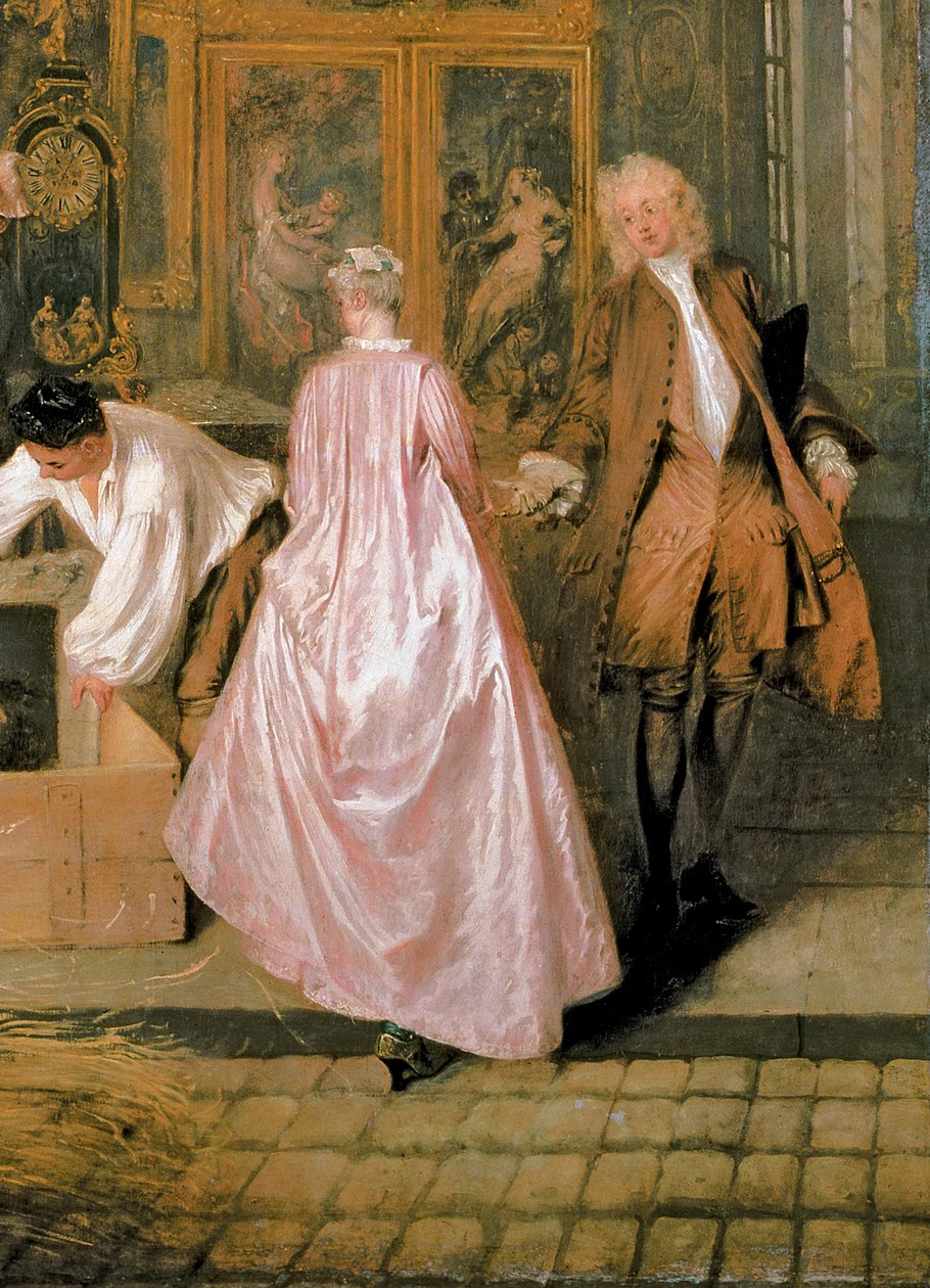 Znak sklepu Gersaint, 1721 (detal z 30793) autorstwa Jean Antoine Watteau