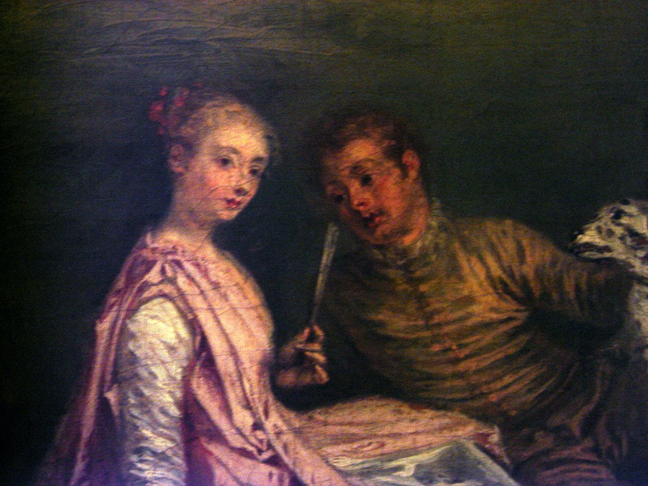 Zatrzymanie podczas pościgu (detal) autorstwa Jean Antoine Watteau
