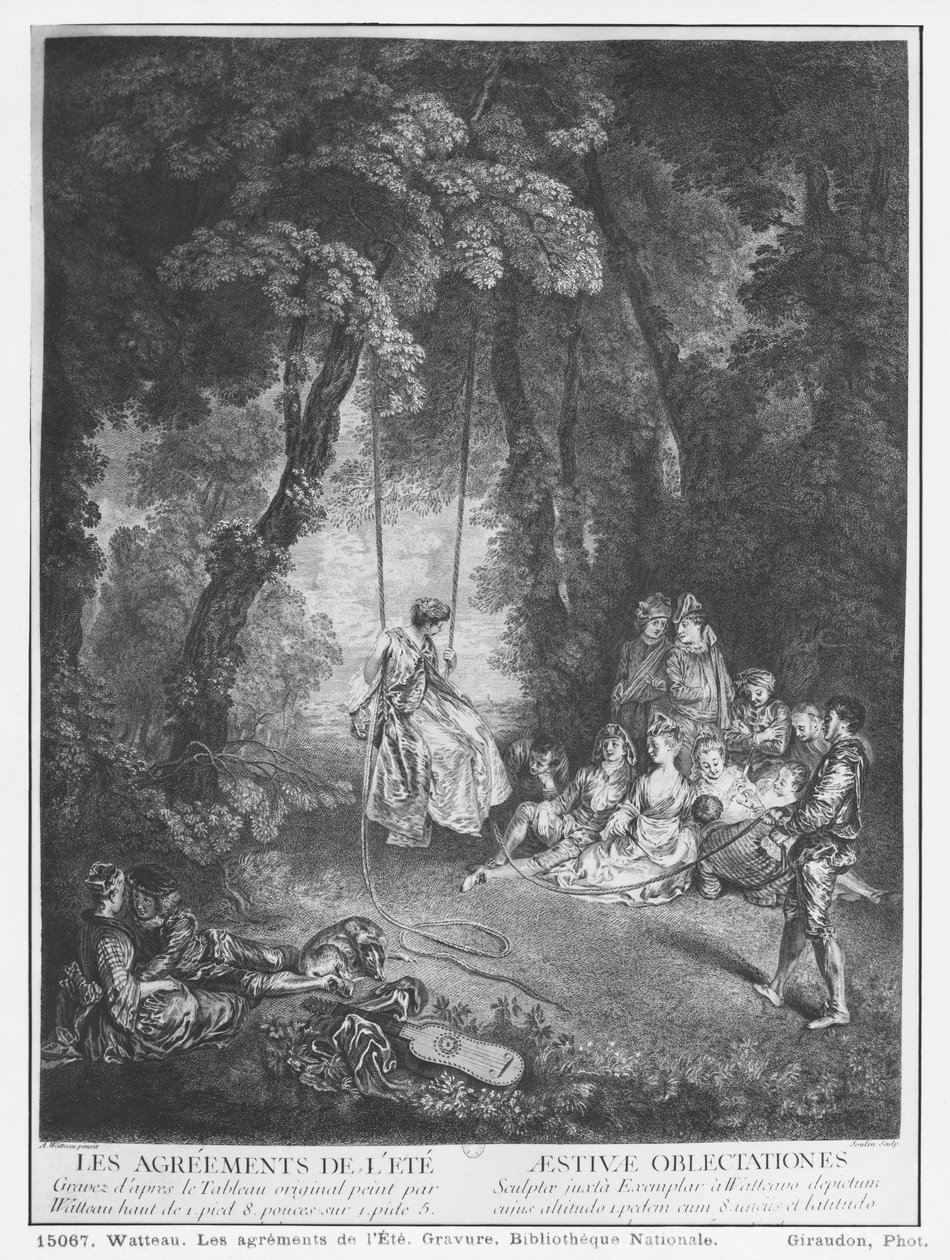 Letnie przyjemności rytowane przez Francois Joullain (1697-1778) autorstwa Jean Antoine Watteau